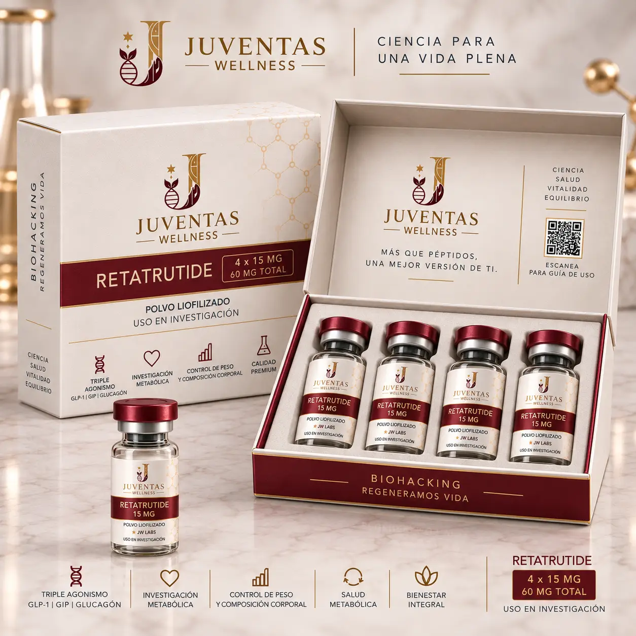 Juventas Wellness Retatrutide Kit 4 por 15 mg