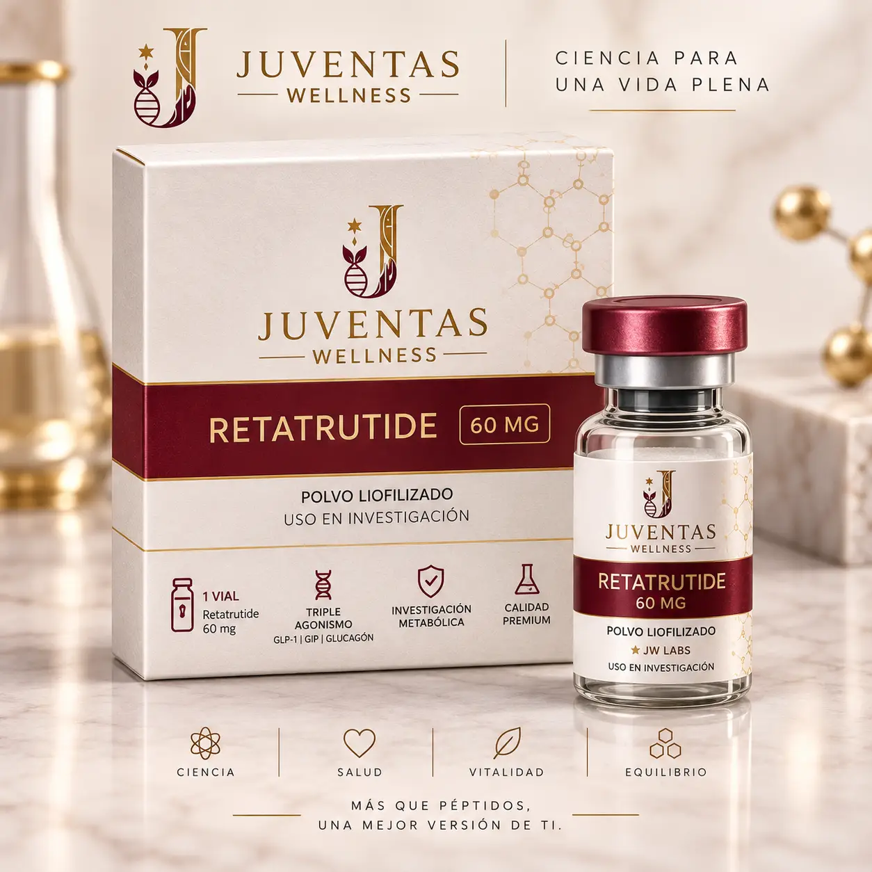 Juventas Wellness Retatrutide vial liofilizado